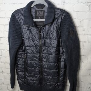 Helly Hansen Insulated Full Zip Ski Jacket With Wool Sleeves And Trim